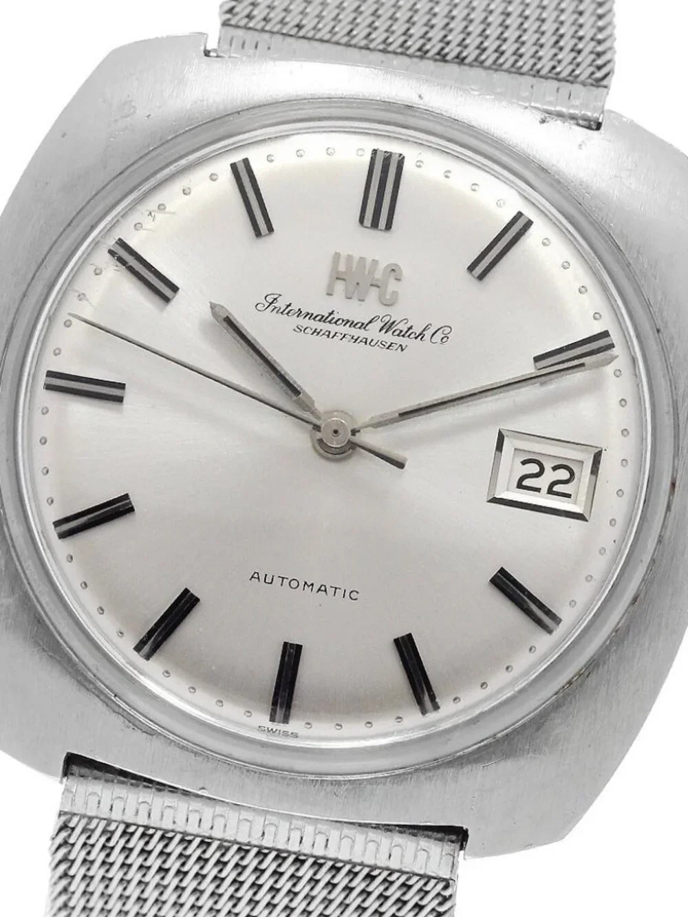 IWC SCHAFFHAUSEN Date 36MM Vintage Silver Dial Automatic Men's Watch_972441